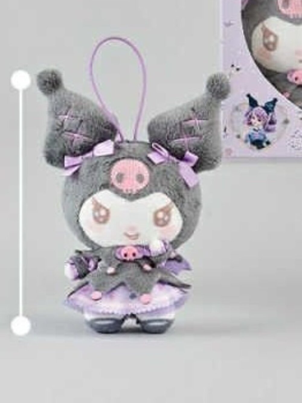 New Rare Furyu Sanrio LiccA × Kuromi Smile Version Plush Keychain 13cm Japan